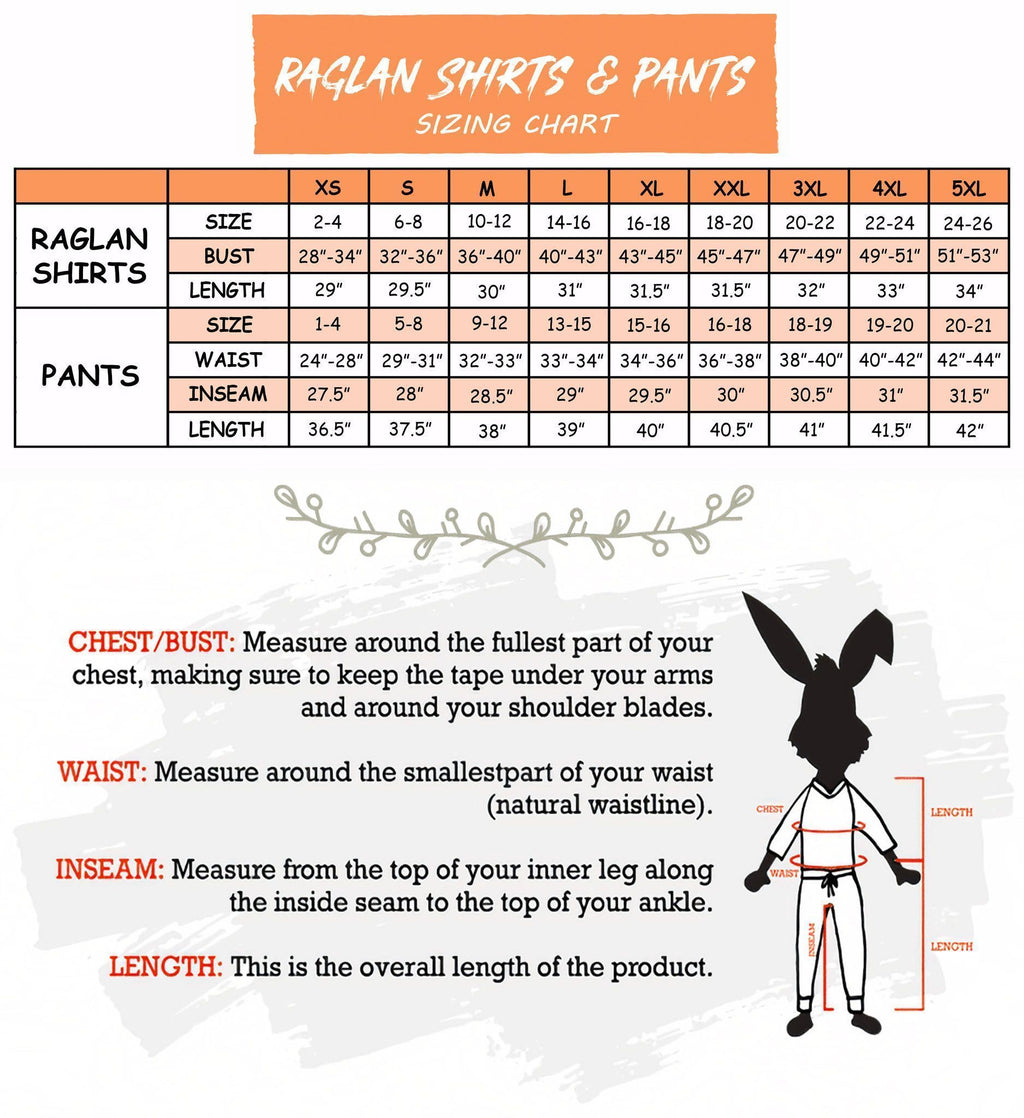 Pug Set Colors Go Hard Or Go Home Pajama Set |Sleepwear Pjs Sets | Raglan Shirt Pants Set